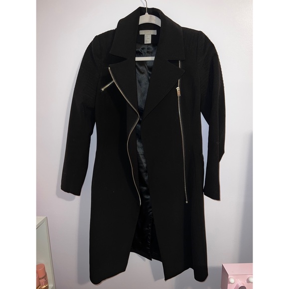 H&M Jackets & Blazers - H&M Black Trench Coat with Zippers